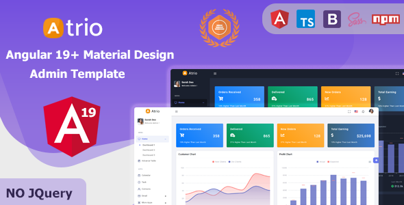 Atrio - Angular 19+ Material Design Admin Dashboard Template