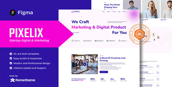 Pixelix - Digital Startup Agency Figma Template