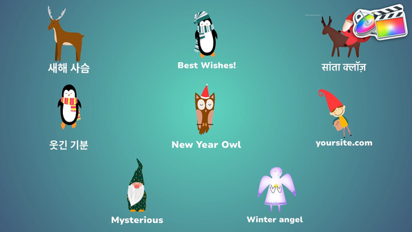 Christmas Characters Icons And Titles for FCPX alt