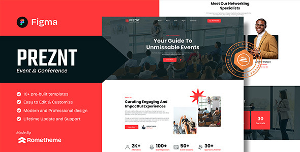 Preznt - Event & Conference Figma Template