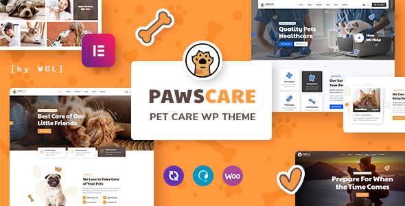 PawsCare - Pet Care & Veterinary WordPress Theme