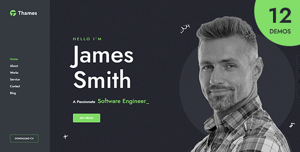 Thames - One Page Personal Portfolio Html Template