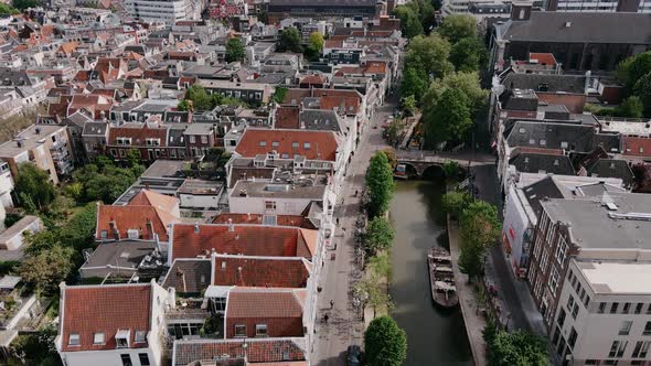 Drone View of Old European City in Summer