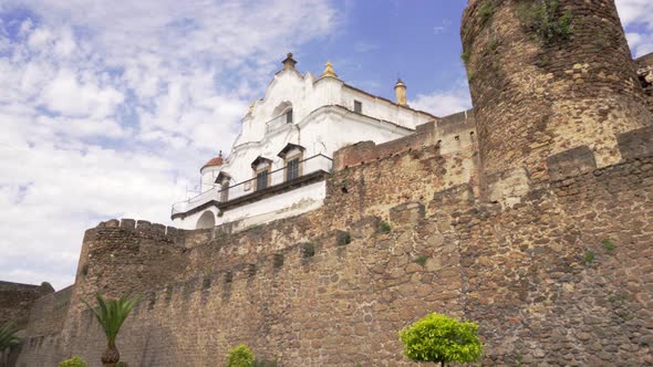 Back of the Episcopal Palace Over the Medieval Walls of Plasencia Spain