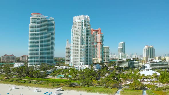 Holidays in Miami Touristic City, Aerial View, 