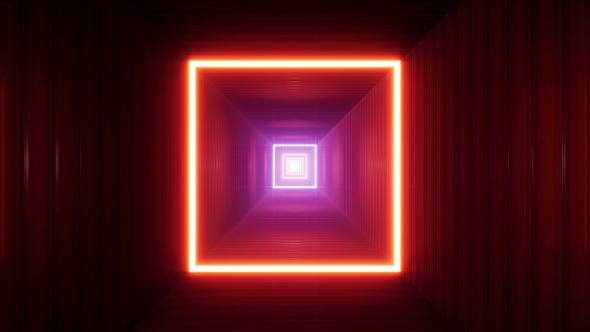 Square Light Red Container Box Tunnel