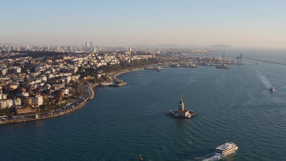 Istanbul Maidens Tower Aerial View 9