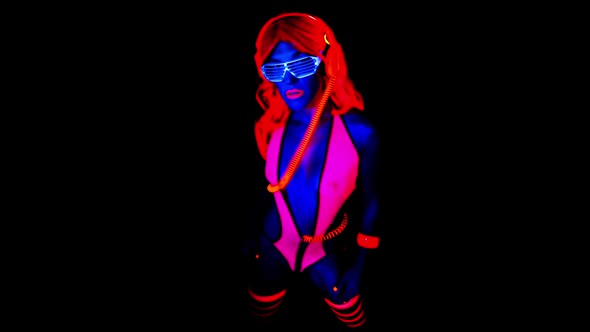 ultra violet disco glow gogo dancer female raver