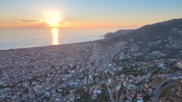 Alanya, Turkey, a Resort Town on the Seashore, Aerial View