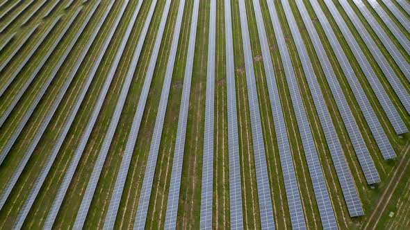 Aerial view of solar panels