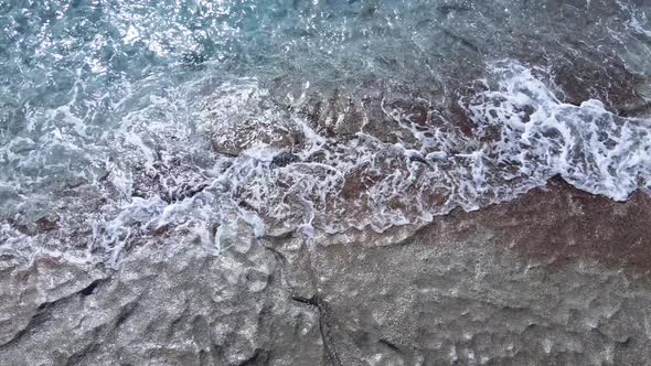 Aerial View Sea Near Coast  Closeup Coastal Seascape