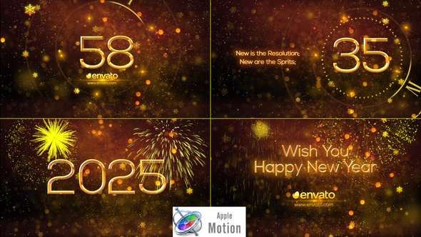 New Year Countdown 2025 - Apple Motion alt