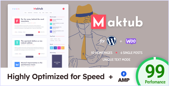 Maktub - Minimal & Lightweight Blog for WordPress