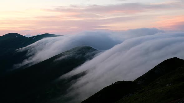  Video Footage Timelapse of Carpathian Mountains