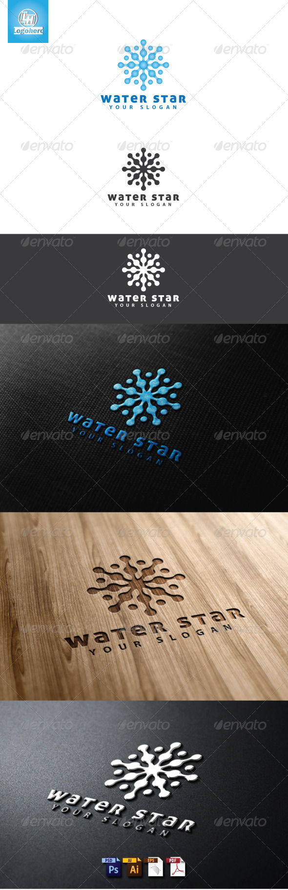 Water Star Logo Template