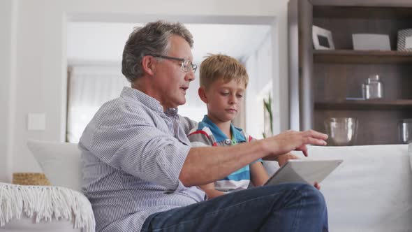 Grandfather and grandson spending time together