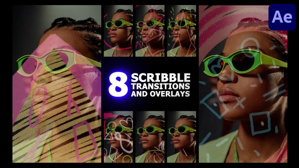 Scribble Vertical Transitions And Overlays | After Effects alt