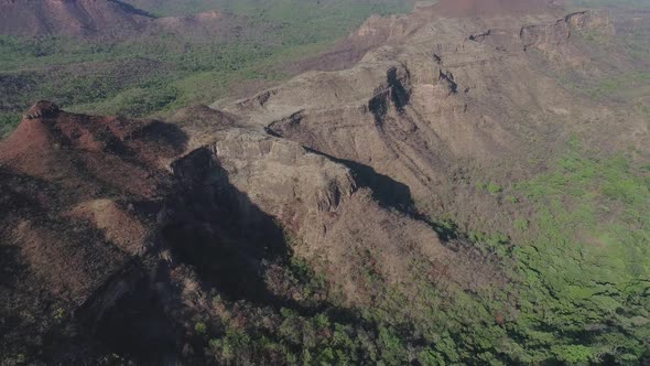 Aerial view of mountains and canyons in Brazil