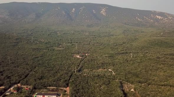 Aerial view of island landscape at Losinj, Croatia.