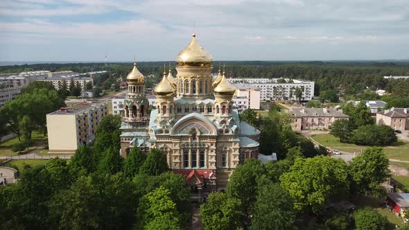 Church aerial view in Liepaja
