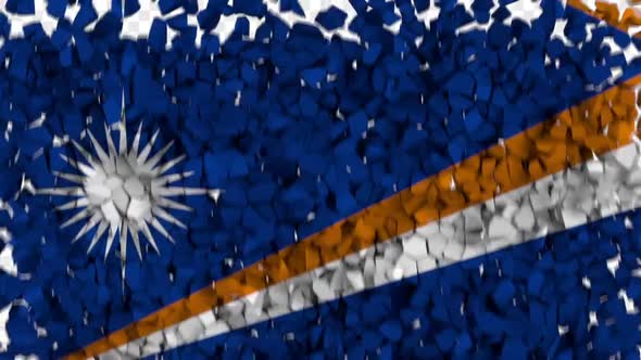 Marshall Islands Flag Breaking Rocks Transition