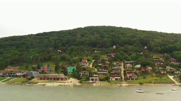 Aerial view of the Domasa reservoir in Slovakia