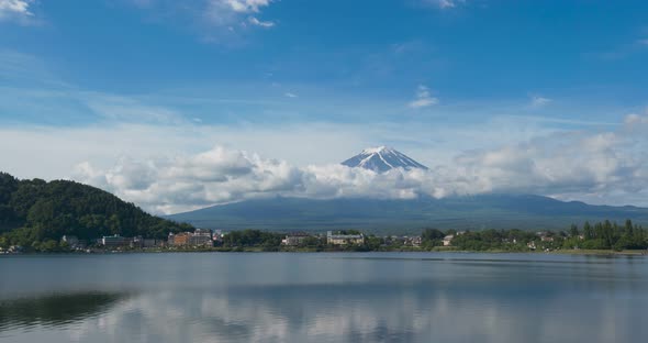 Fujisan in kawaguchiko with clear blue sky