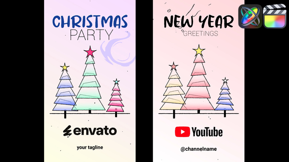 Xmas Tree Vertical Opener for FCPX alt