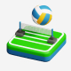 Cartoon Volley Ball and Field - 3DOcean Item for Sale