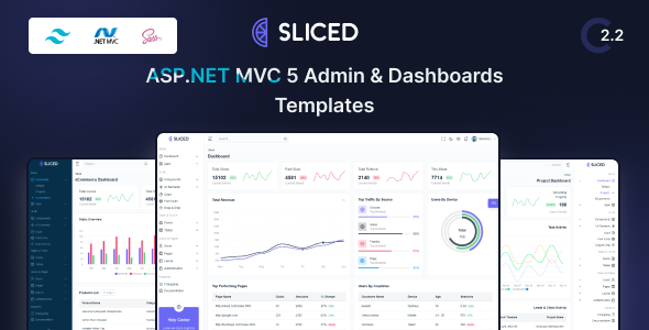 Sliced - ASP.Net MVC 5 Tailwind CSS Admin & Dashboard Template