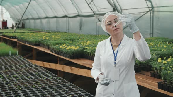 Agricultural Scientist with Test Tube