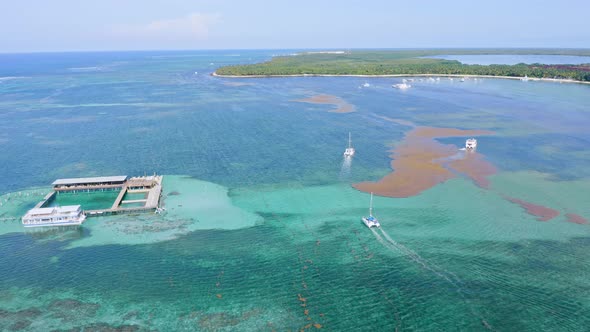 Panoramic view of ocean adventure park of Punta Cana in Dominican Republic