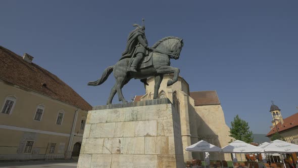Low angle of Michael the Brave statue