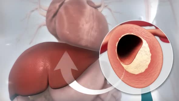 3D Animation of Internal Organs.HDL-cholesterol and cardiovascular disease