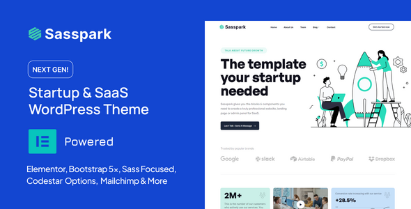 Sasspark - Startup WordPress Theme