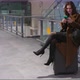 Bored Woman Girl is Sitting on a Suitcase and Uses a Smartphone Waiting in Airport Lounge Business - VideoHive Item for Sale