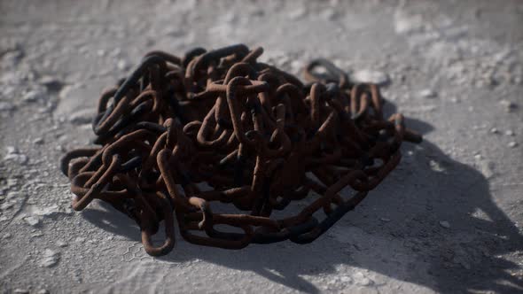 Vintage Rusty Handmade Iron Chain