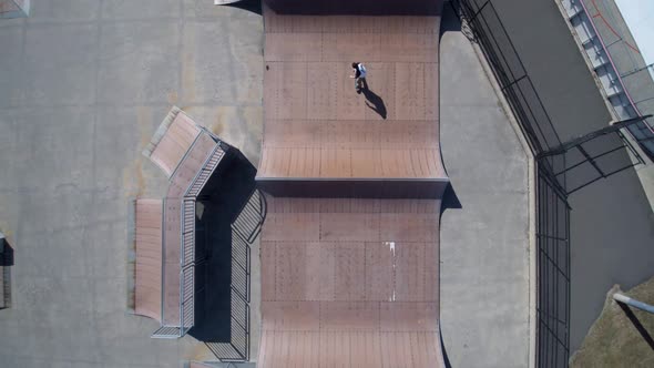 Aerial View of Skateboarder