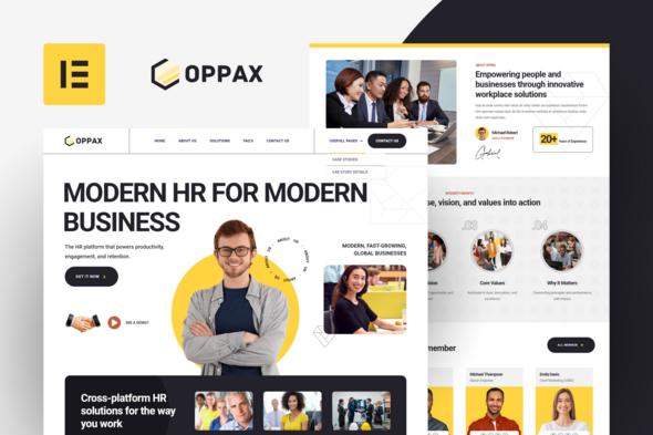 Oppax – HR Solutions Elementor Template Kit – 0 Sold!