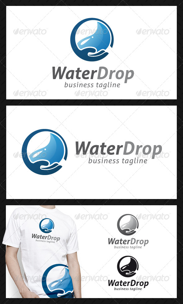 Water Drop Hand Logo Template