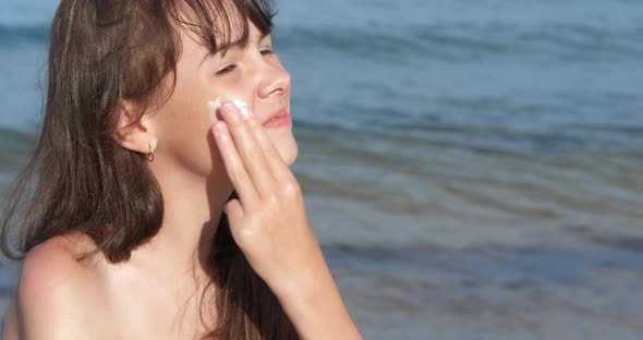 Child Face with Sunscreen