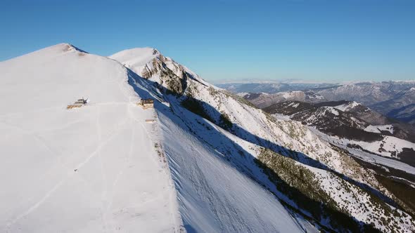 Flying over the top of the Mountains