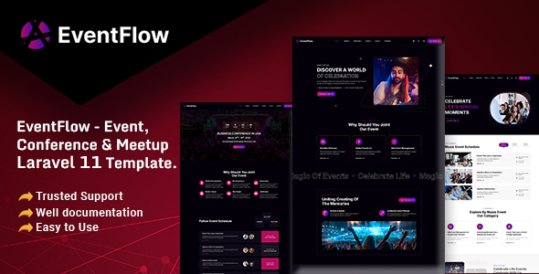 EventFlow – Event, Conference & Meetup Laravel 11 Template. – 0 Sold!