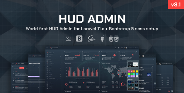 HUD - Laravel 11 Bootstrap 5 Admin Template