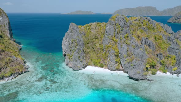 Aerial Drone Footage of Shimizu Island in El Nido Palawan Philippines