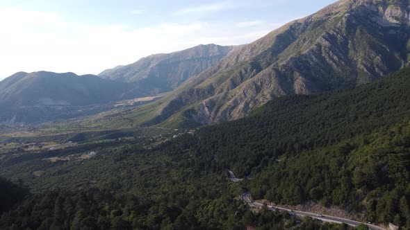 Road in the Mountains on the Llogara Pass in Albania