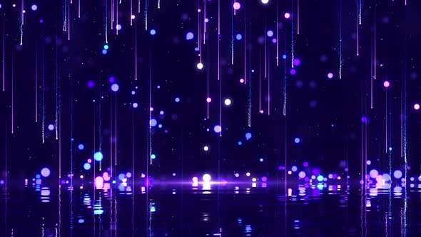 Beautiful Purple Water Surface Drop Particles