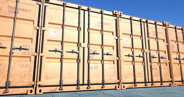 Row of Cargo Shipping Containers