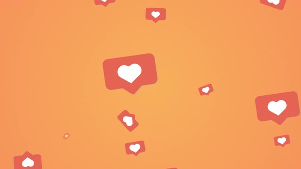 Social media animated hearts like