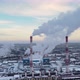 Factory Smokestack Emissions at Cloud Winter Snow Landscape Climate Change - VideoHive Item for Sale